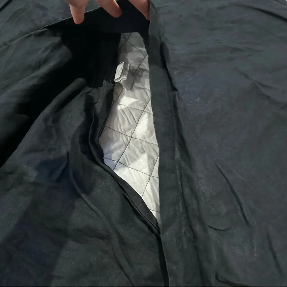 Pottery Barn Belgian Flax Linen Diamond Quilted Sham Black King Set of 2